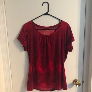 Worthington red short sleeve blouse